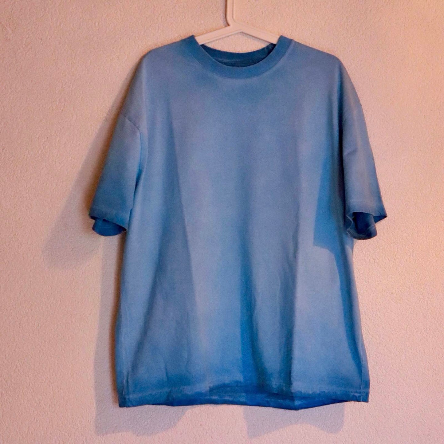 gtsalpina oversized blue cotton t-shirt, relaxed fit homewear style, front view