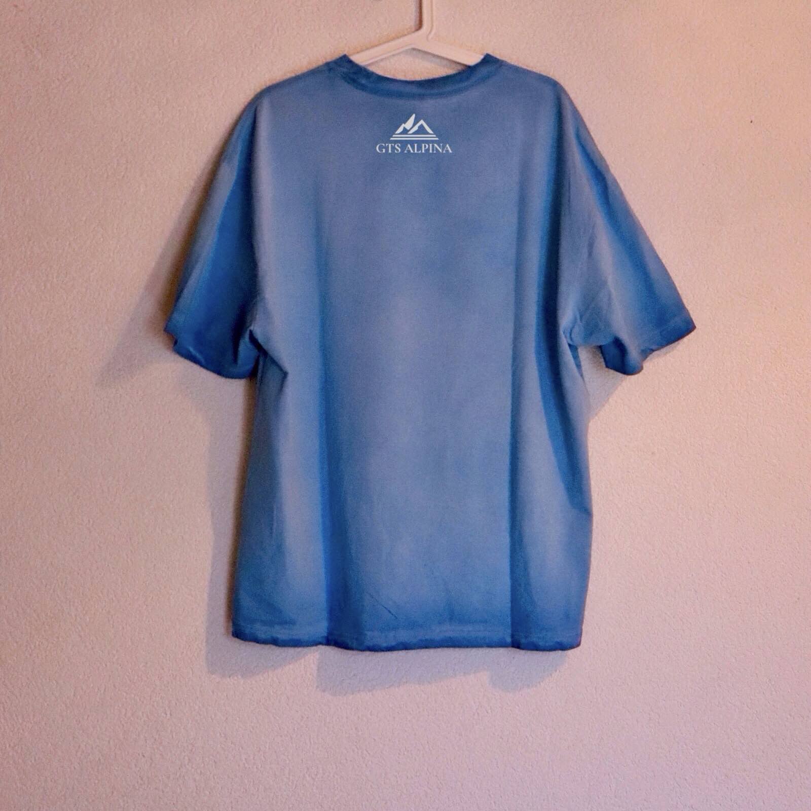 gtsalpina Morning Lake blue cotton t-shirt, unisex swiss lifestyle brand casual wear